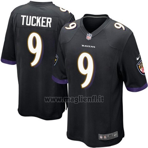 Maglia NFL Game Bambino Baltimore Ravens Tucker Nero